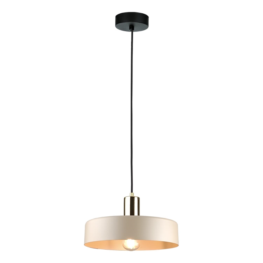 Lustr na lanku LATTE 1xE27/60W/230V béžová/černá/lesklý chrom