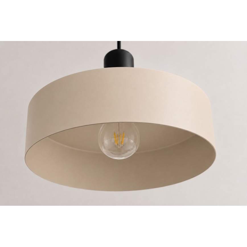 Lustr na lanku LATTE 3xE27/60W/230V béžová/černá