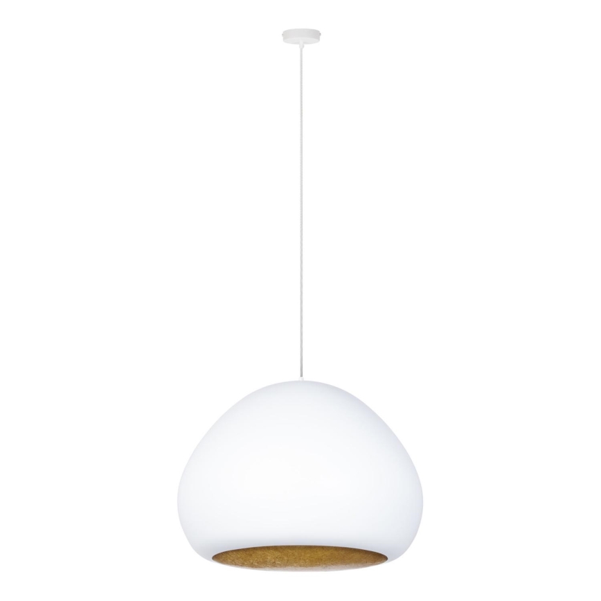 Lustr na lanku LAVA 1xE27/15W/230V bílá/zlatá