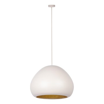Lustr na lanku LAVA 1xE27/15W/230V krémová/zlatá