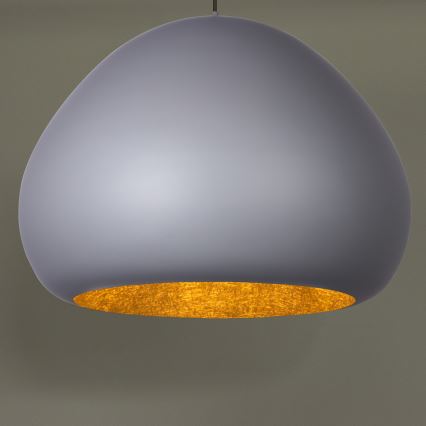 Lustr na lanku LAVA 1xE27/15W/230V šedá/zlatá