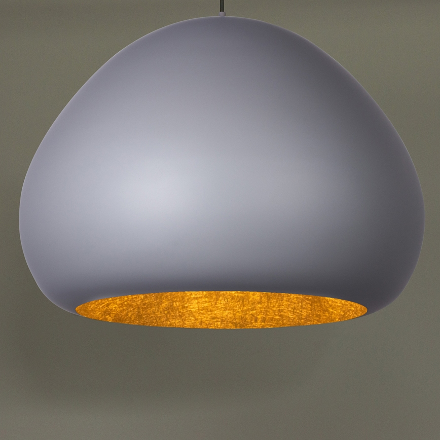Lustr na lanku LAVA 1xE27/15W/230V šedá/zlatá