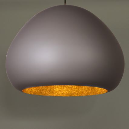 Lustr na lanku LAVA 1xE27/15W/230V taupe/zlatá