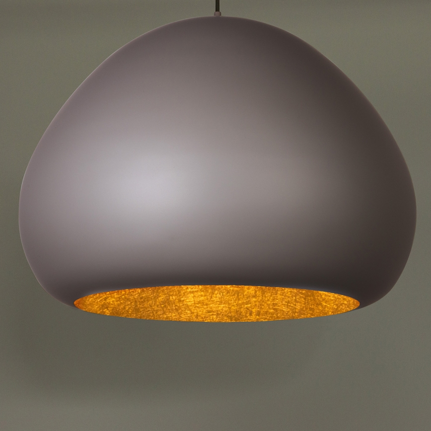 Lustr na lanku LAVA 1xE27/15W/230V taupe/zlatá