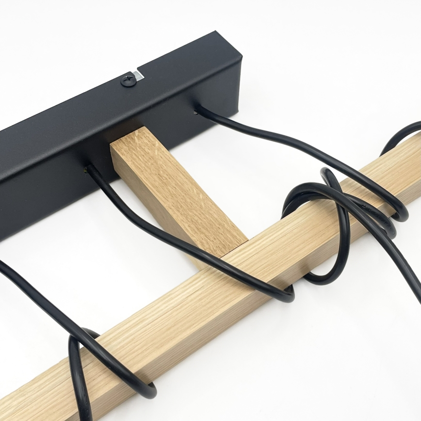 Lustr na lanku LEANDRA 5xE27/15W/230V dub/černá