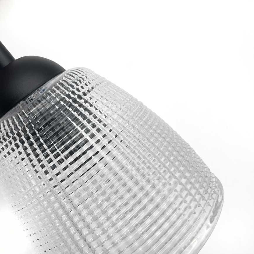 Lustr na lanku LEANDRA 5xE27/15W/230V dub/černá