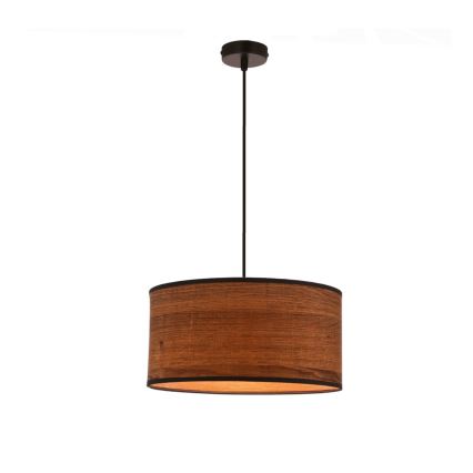 Lustr na lanku LEGNO 1xE27/40W/230V pr. 30 cm hnědá
