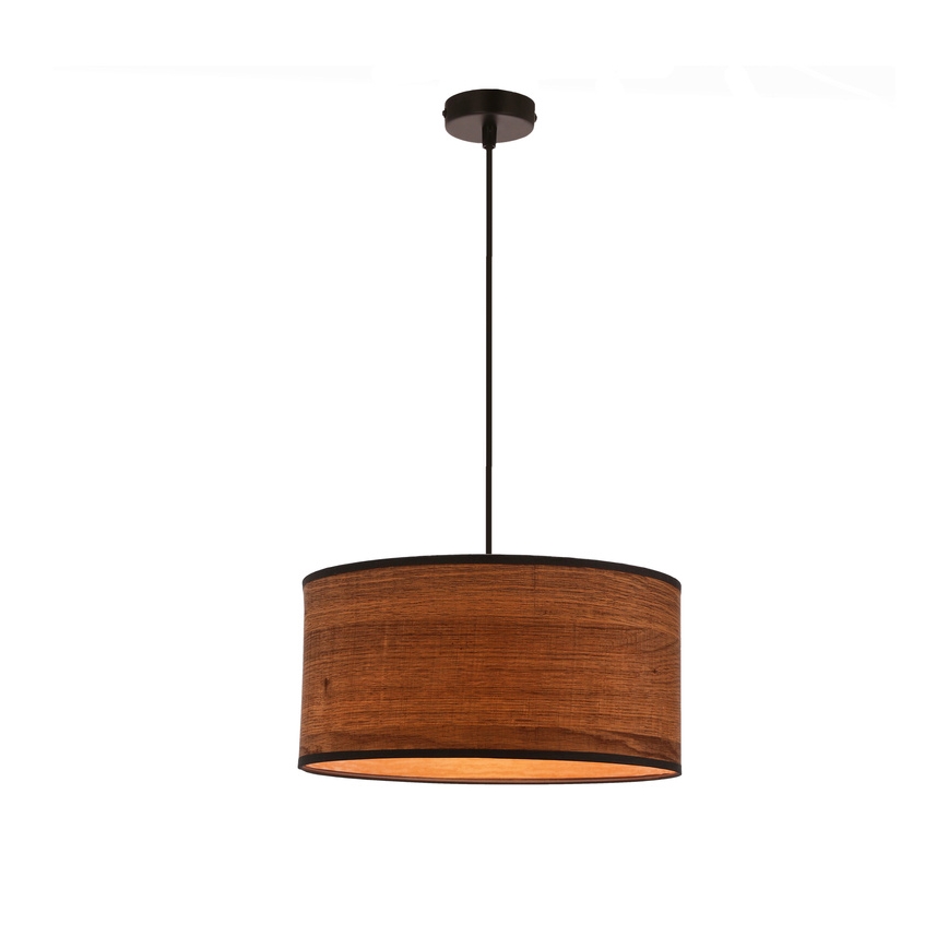 Lustr na lanku LEGNO 1xE27/40W/230V pr. 30 cm hnědá