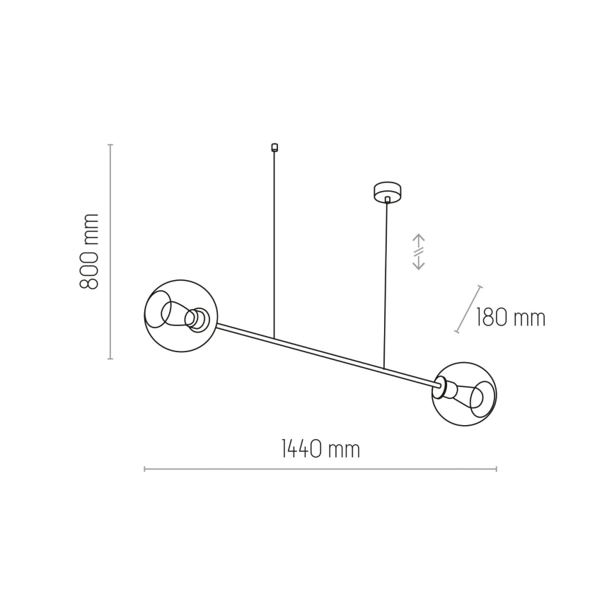 Lustr na lanku LIBRA 2xE27/15W/230V