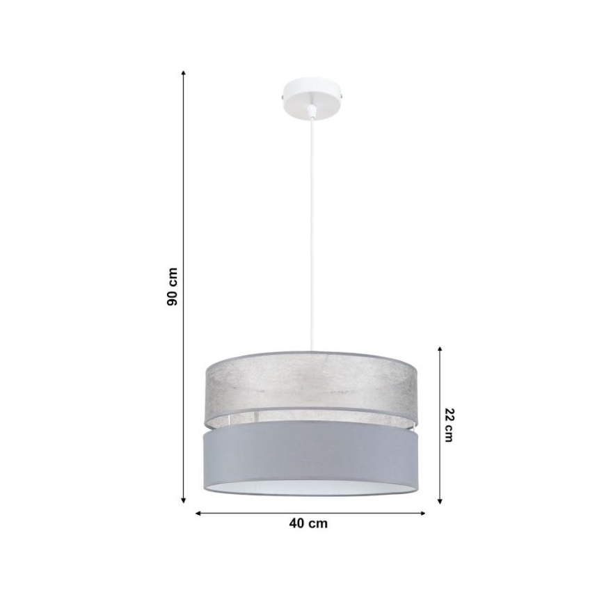 Lustr na lanku LIMA 1xE27/60W/230V šedá