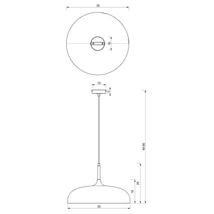 Lustr na lanku LINCOLN 1xE27/60W/230V pr. 35 cm černá