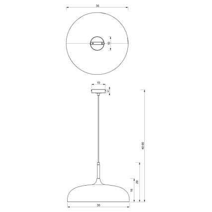 Lustr na lanku LINCOLN 1xE27/60W/230V pr. 35 cm modrá