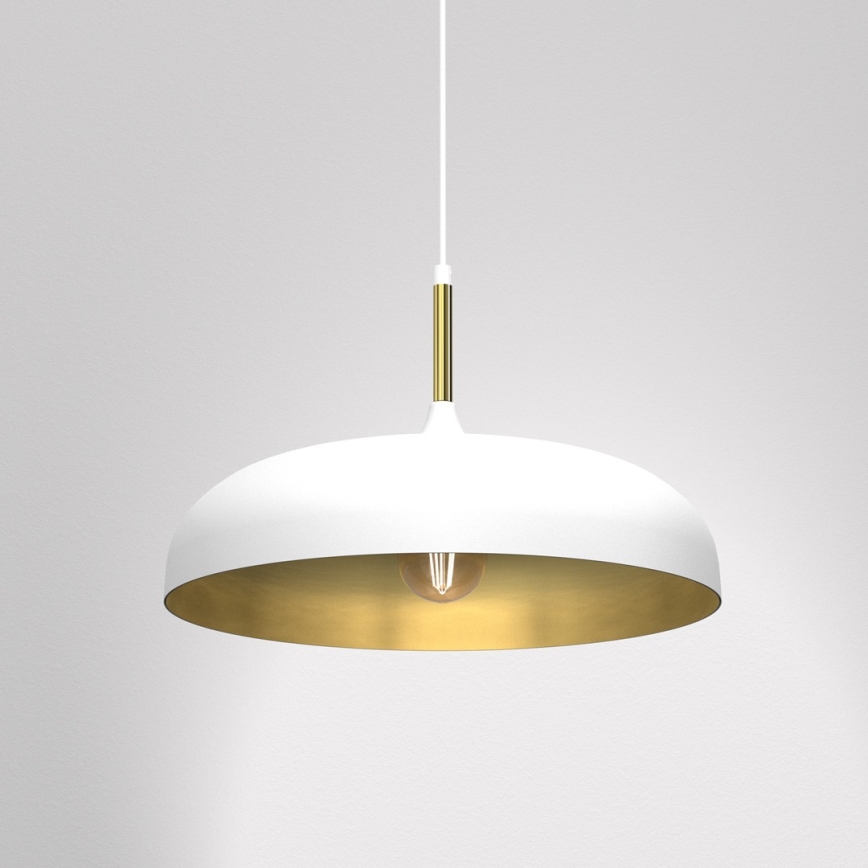 Lustr na lanku LINCOLN 1xE27/60W/230V pr. 45 cm bílá