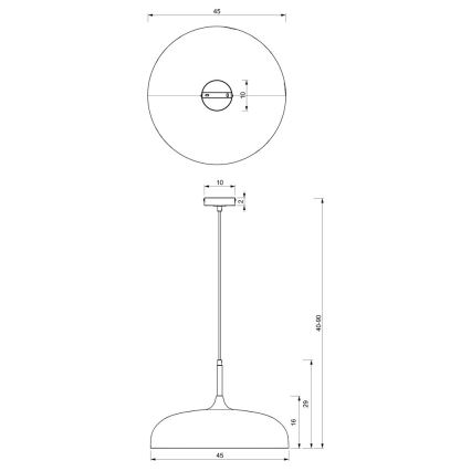 Lustr na lanku LINCOLN 1xE27/60W/230V pr. 45 cm černá