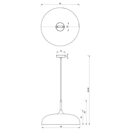 Lustr na lanku LINCOLN 1xE27/60W/230V pr. 45 cm modrá