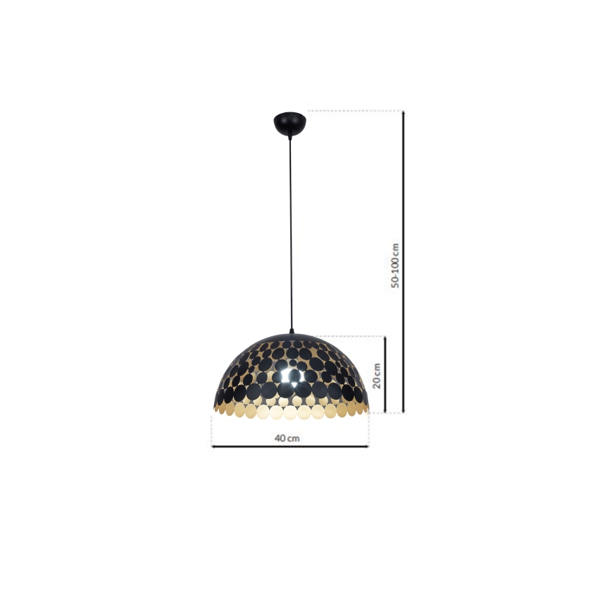 Lustr na lanku LISA BLACK 1xE27/60W/230V
