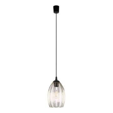 Lustr na lanku LIZA 1xE27/15W/230V černá/zlatá