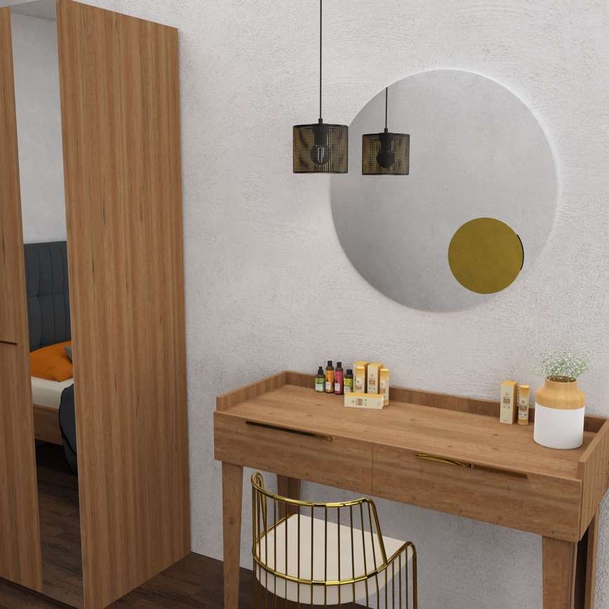 Lustr na lanku LOFT SHADE 1xE27/60W/230V pr. 18 cm černá/zlatá