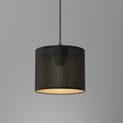 Lustr na lanku LOFT SHADE 1xE27/60W/230V pr. 18 cm černá/zlatá