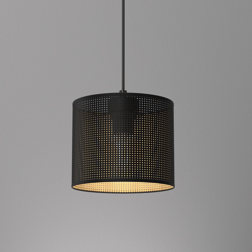 Lustr na lanku LOFT SHADE 1xE27/60W/230V pr. 18 cm černá/zlatá