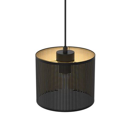 Lustr na lanku LOFT SHADE 1xE27/60W/230V pr. 18 cm černá/zlatá