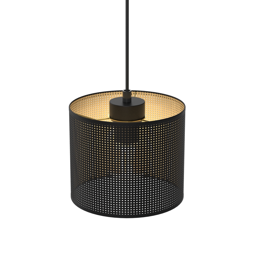 Lustr na lanku LOFT SHADE 1xE27/60W/230V pr. 18 cm černá/zlatá