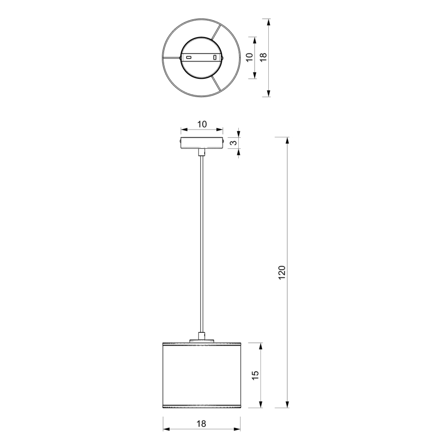 Lustr na lanku LOFT SHADE 1xE27/60W/230V pr. 18 cm černá/zlatá