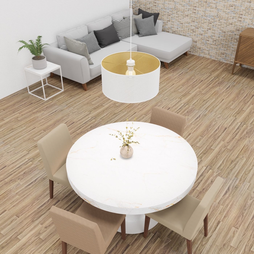 Lustr na lanku LOFT SHADE 1xE27/60W/230V pr. 40 cm bílá/zlatá