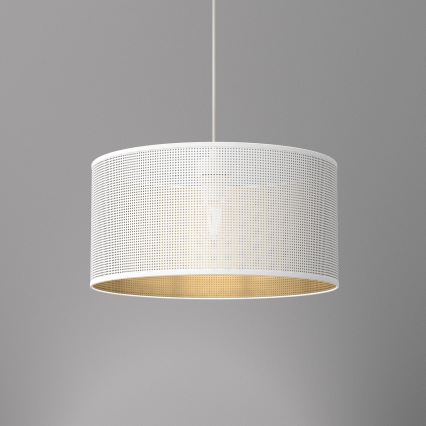 Lustr na lanku LOFT SHADE 1xE27/60W/230V pr. 40 cm bílá/zlatá