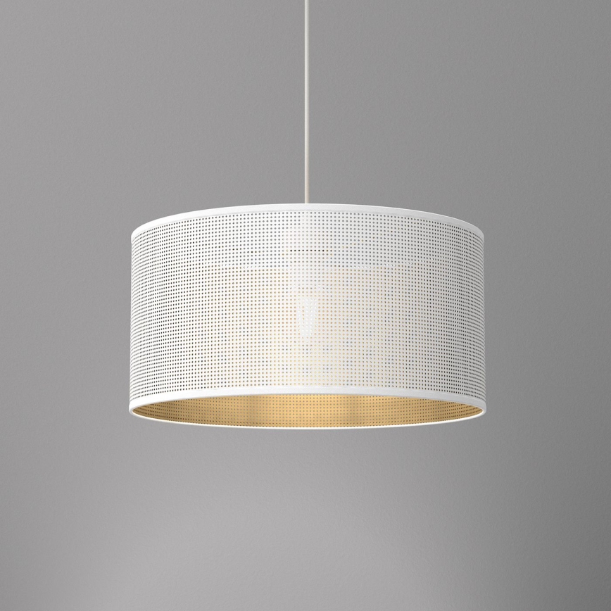 Lustr na lanku LOFT SHADE 1xE27/60W/230V pr. 40 cm bílá/zlatá