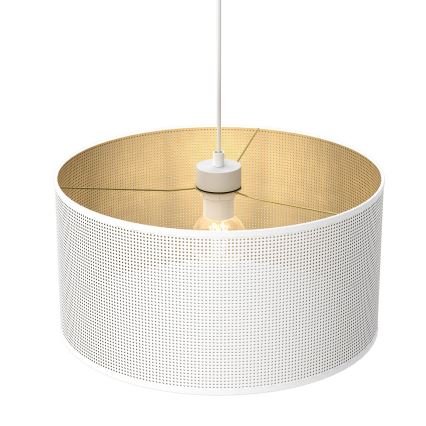 Lustr na lanku LOFT SHADE 1xE27/60W/230V pr. 40 cm bílá/zlatá