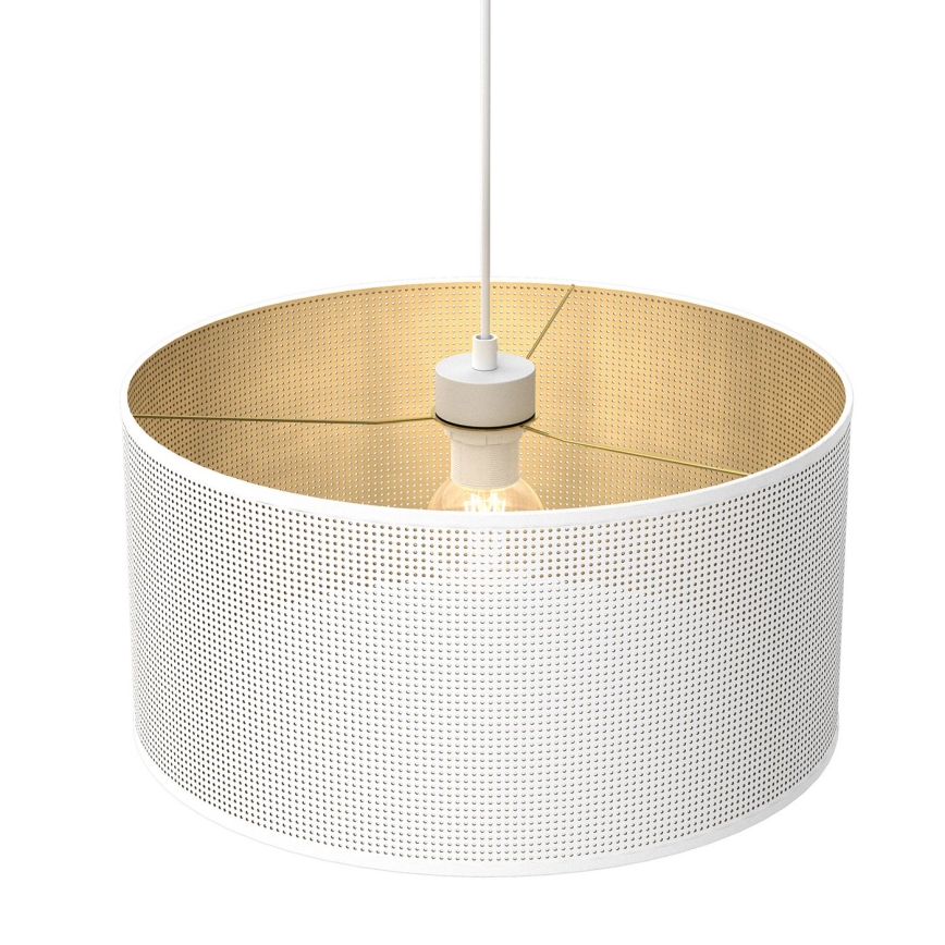 Lustr na lanku LOFT SHADE 1xE27/60W/230V pr. 40 cm bílá/zlatá