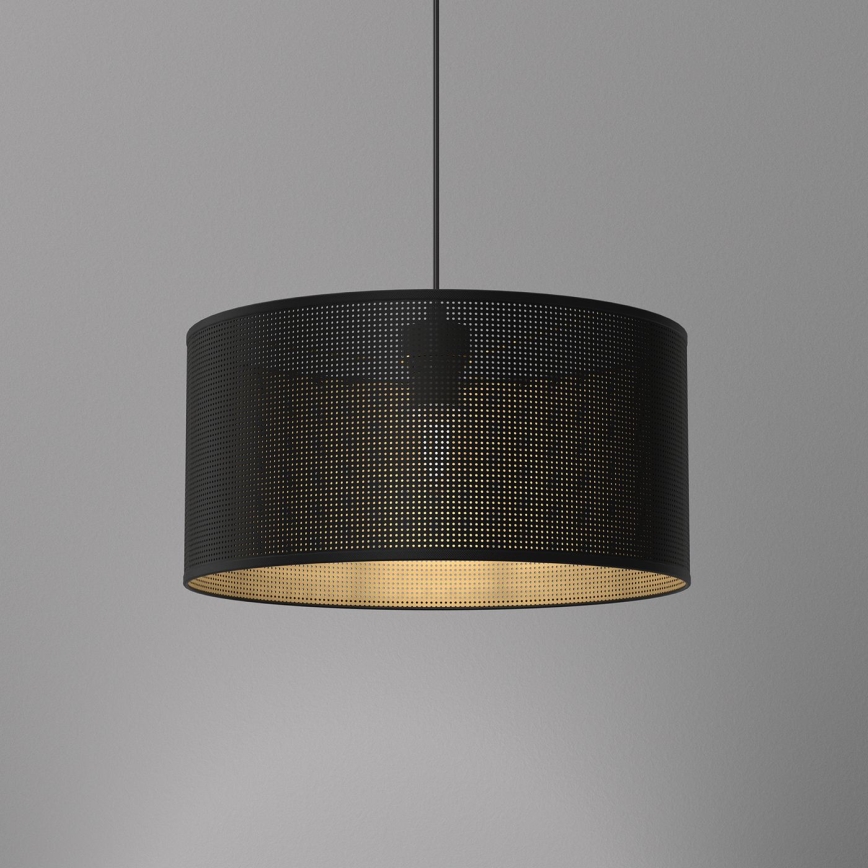 Lustr na lanku LOFT SHADE 1xE27/60W/230V pr. 40 cm černá/zlatá