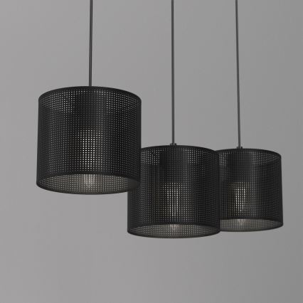 Lustr na lanku LOFT SHADE 3xE27/60W/230V černá