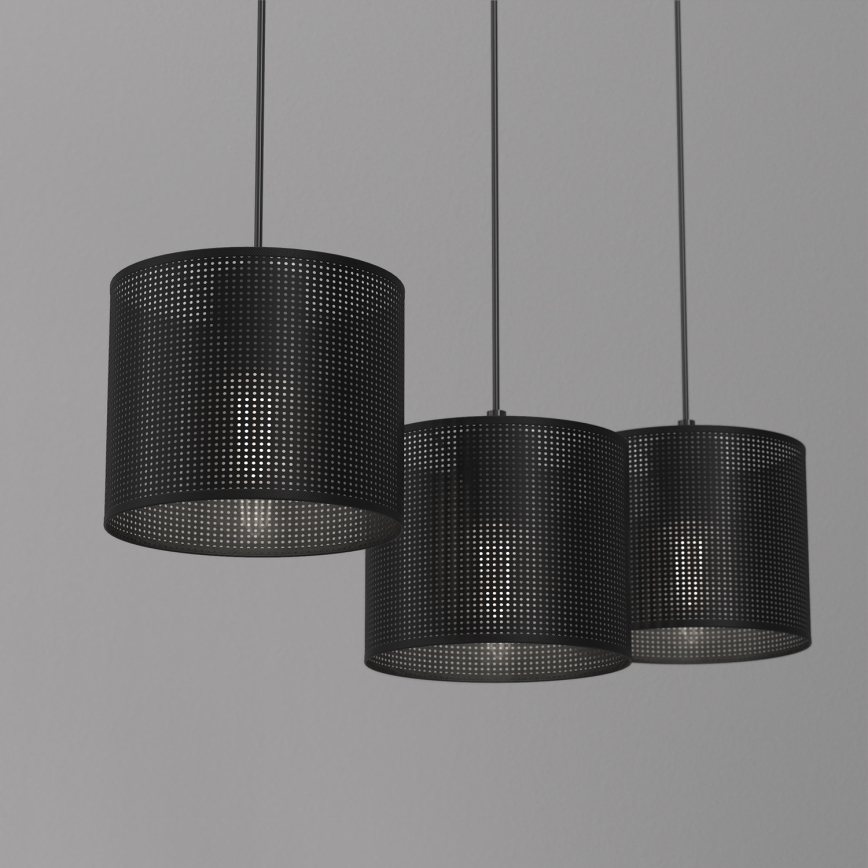 Lustr na lanku LOFT SHADE 3xE27/60W/230V černá
