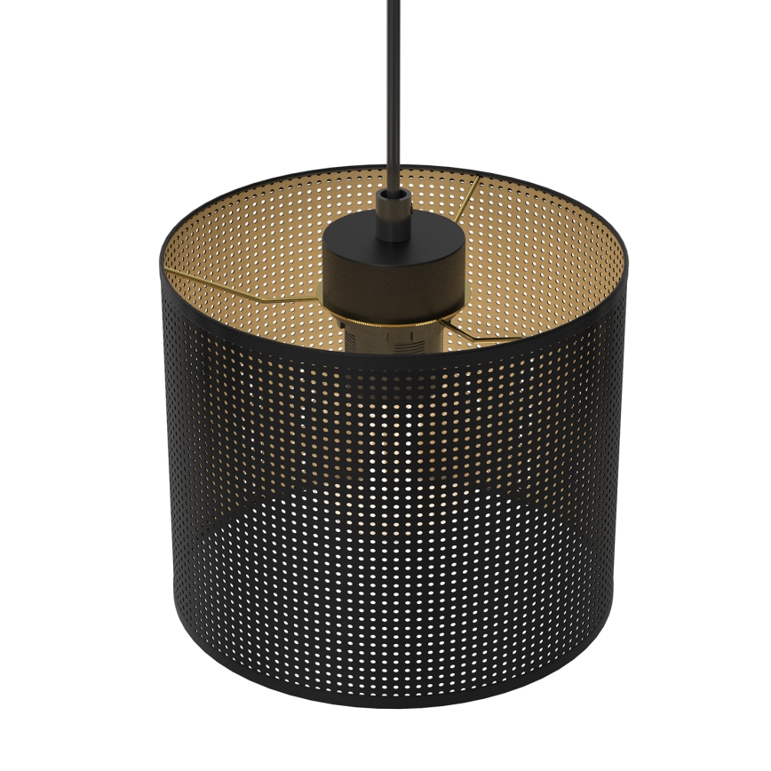 Lustr na lanku LOFT SHADE 3xE27/60W/230V černá/zlatá