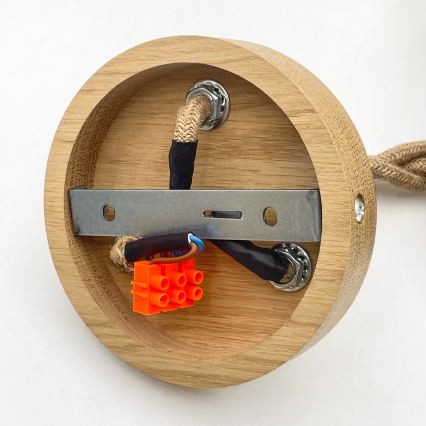 Lustr na lanku LOOMIS 3xE27/15W/230V 130 cm béžová/dub