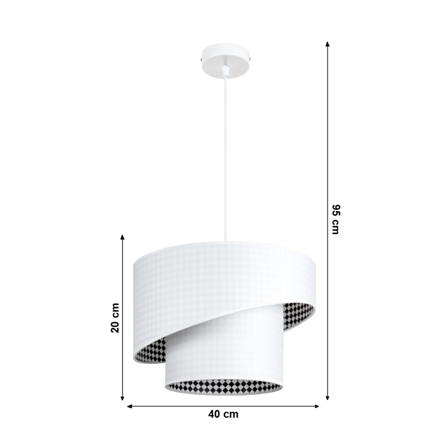 Lustr na lanku LORI 1xE27/60W/230V bílá