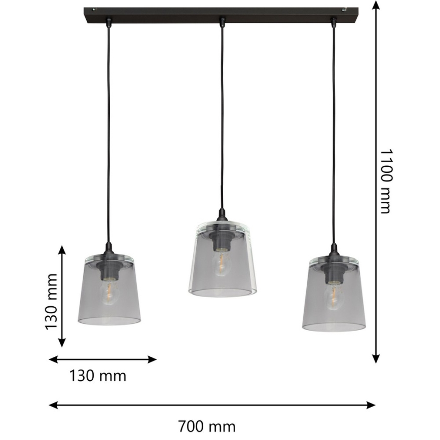 Lustr na lanku LUCEA 3xE27/15W/230V