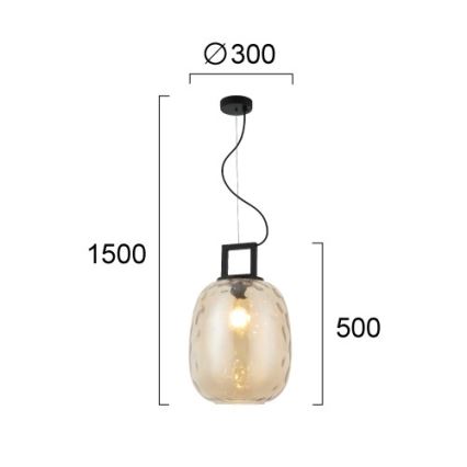 Lustr na lanku LUCY 1xE27/40W/230V kouřová béžová