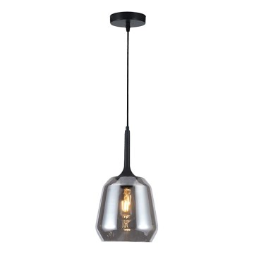 Lustr na lanku MAEVA 1xE27/40W/230V kouřová černá/černá