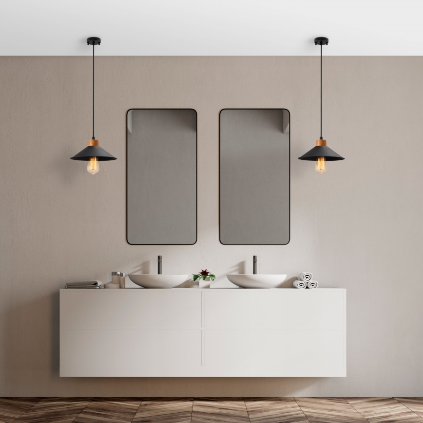 Lustr na lanku MANAVGAT 1xE27/40W/230V černá/hnědá