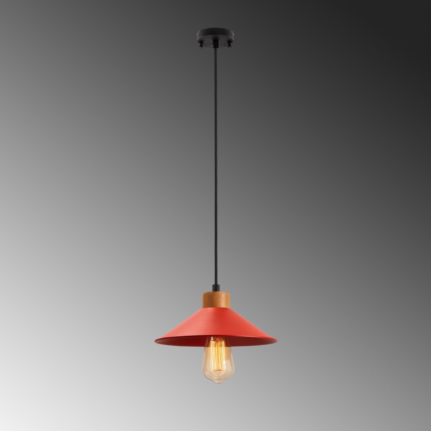 Lustr na lanku MANAVGAT 1xE27/40W/230V červená/hnědá