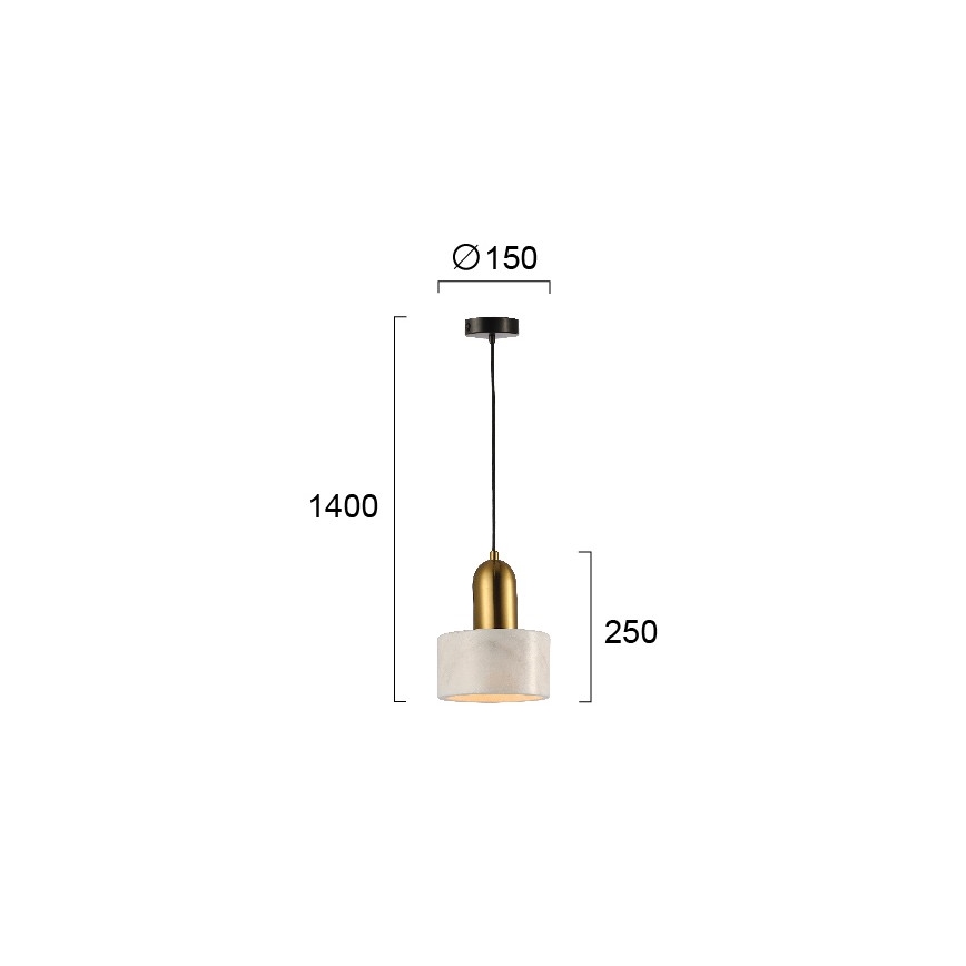 Lustr na lanku MARBLE 1xE27/60W/230V zlatá/bílá/dekor mramoru