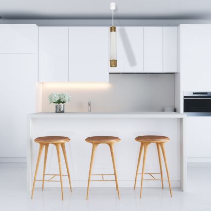 Lustr na lanku Marble white/brass 1xGU10/8W/230V