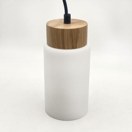 Lustr na lanku MARKUS 1xE27/15W/230V černá/dub