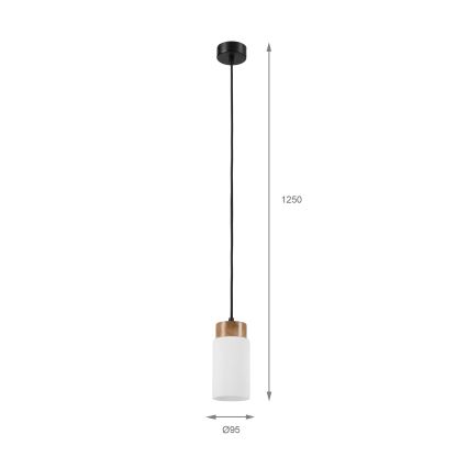 Lustr na lanku MARKUS 1xE27/15W/230V černá/dub