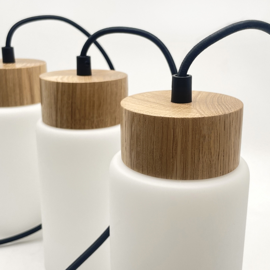 Lustr na lanku MARKUS 3xE27/15W/230V černá/dub