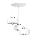 Lustr na lanku MARTI 3xE27/15W/230V bílá/lesklý chrom