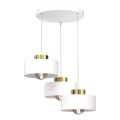 Lustr na lanku MARTI 3xE27/15W/230V bílá/zlatá